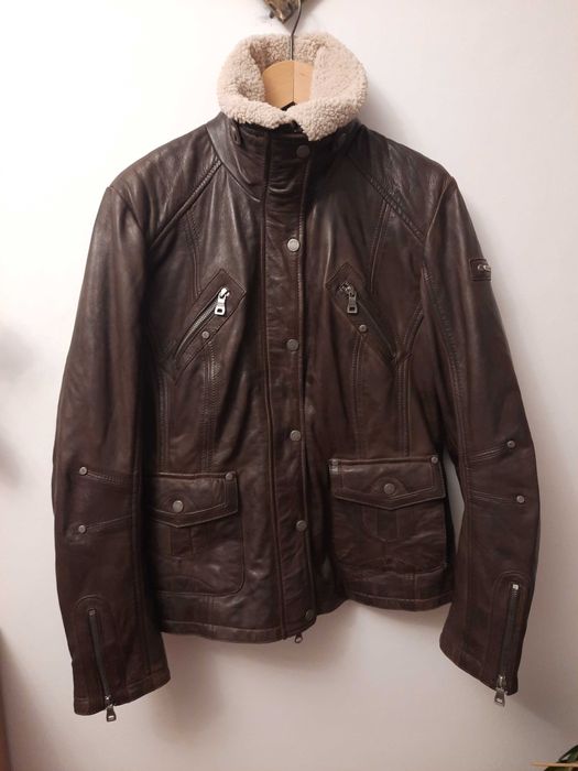 Kurtka skórzana ramoneska vintage retro Jilani rozmiar 44 46 xxl xxxl