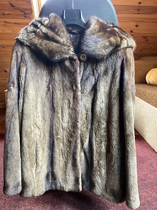 Шуба норковая с капюшоном