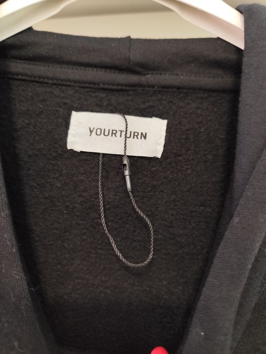 Czarna bluza męska wciągana gładka z kapturem Yourturn M