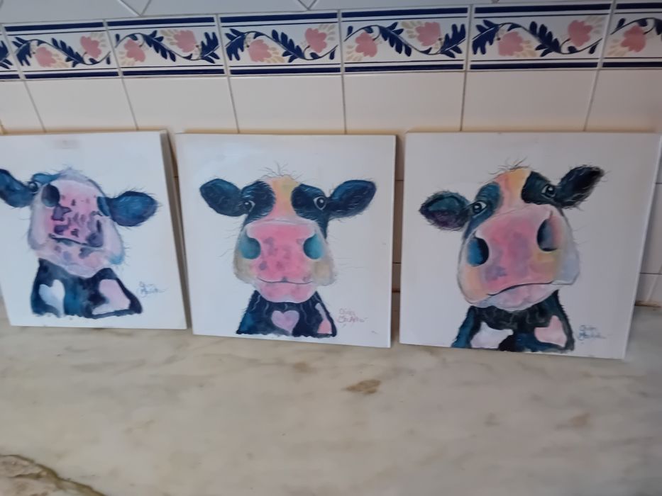Conjunto de 3 Quadros em Tela Decorativos