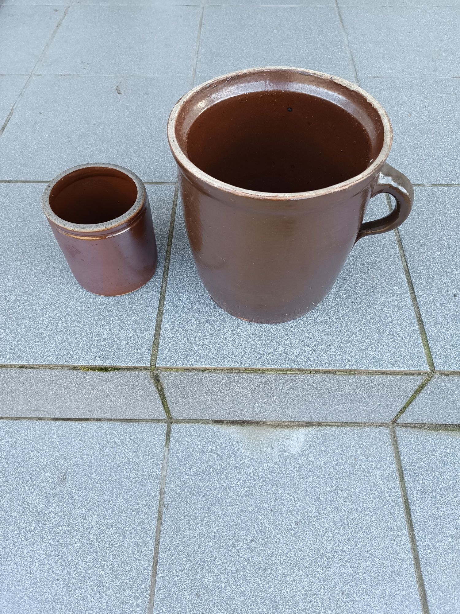 Garnek gliniany kamionka ceramiczny kubek Bochnia zestaw