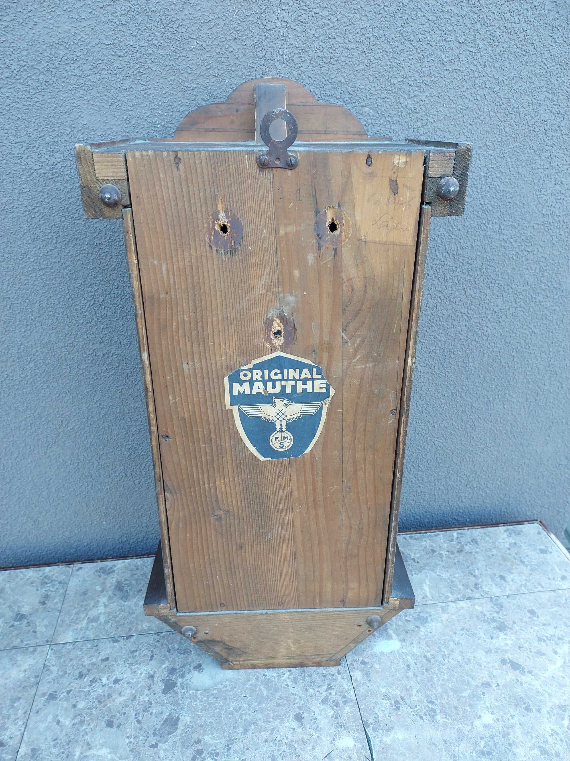 573 Skrzynia obudowa starego zegara Mauthe miniatura szafka