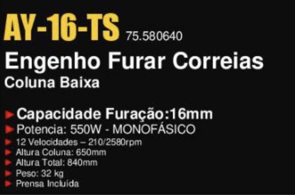 Engenho Furar Correias Ayerbe 16mm