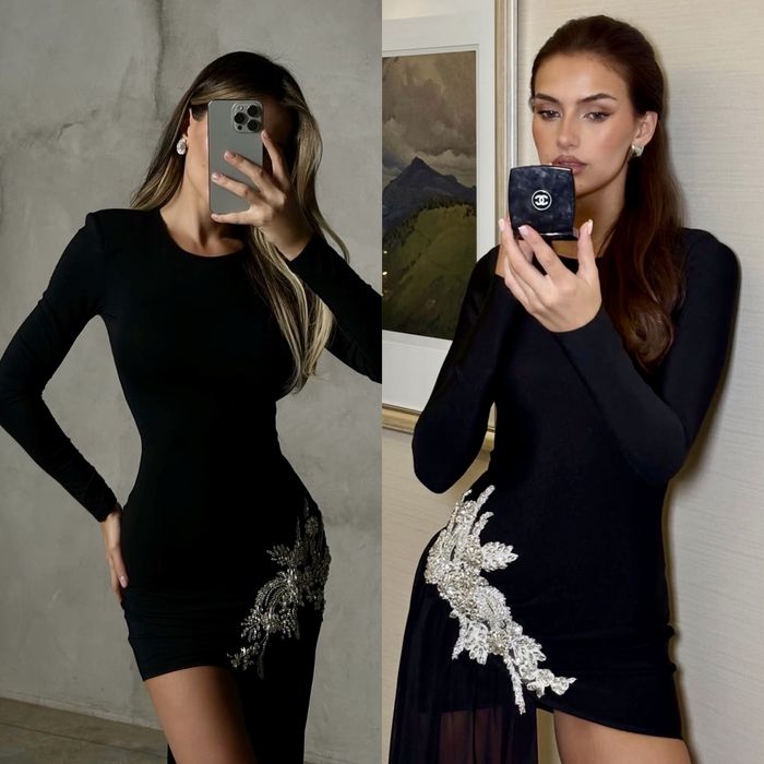 Сукня чорна бандажна зі шлейфом