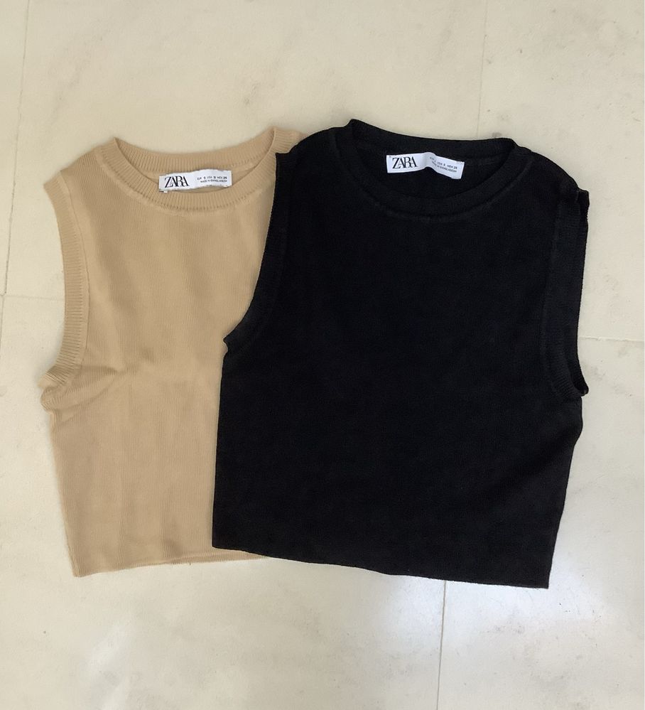 2 Tops de malha curtos Zara