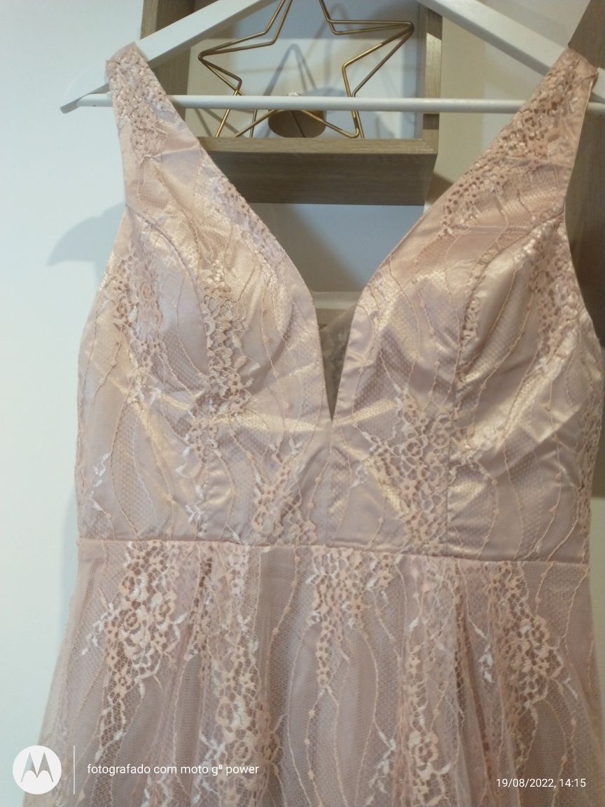 Vestido longo rosa velho