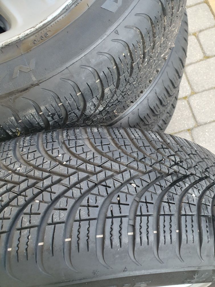 oryginalne alufelgi 15 '' Opel 4x100 + opony wielosezonowe - jak nowe