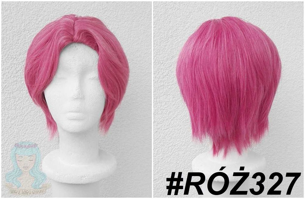 Abby Saja Kpop Demon Hunters cosplay wig peruka różowa krótka męska