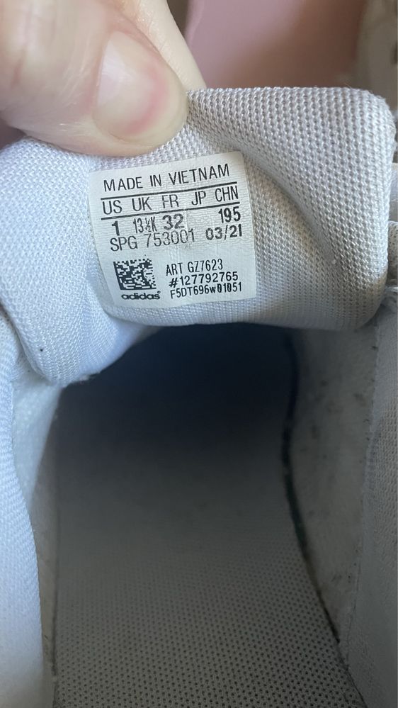 Adidasy białe, Adidas, r. 32, wkładka 20,5 cm