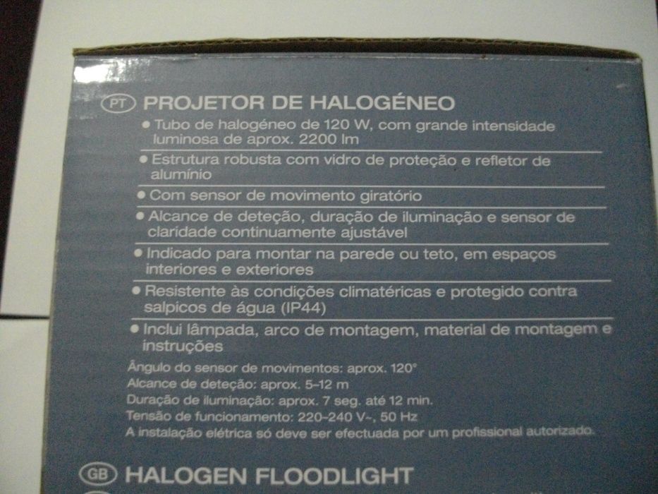 Projector Halogéneo com sensor de movimento