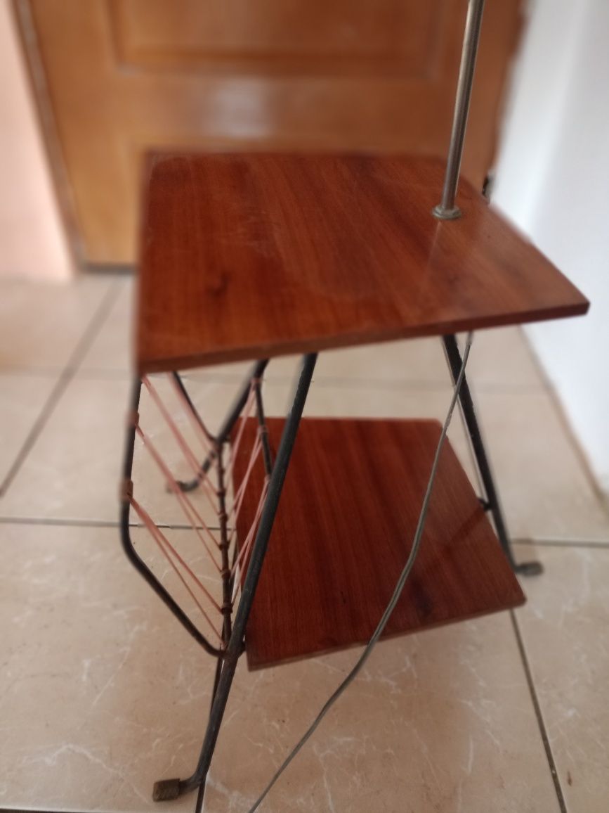 Lampa retro ze stolikiem - abażur