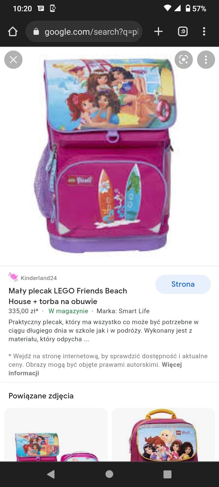 Plecak tornister LEGO friends beach house