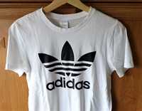 Fajny t-shirt bluzka biała Adidas XS 100% bawełna