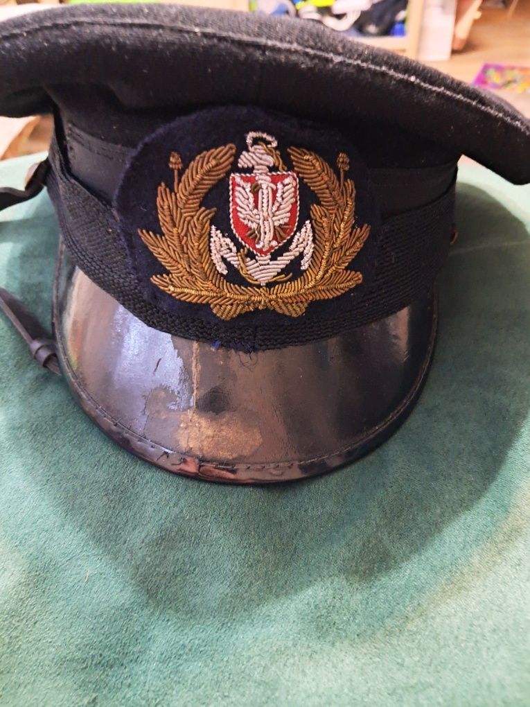 Czapka Oficera Marynarka Handlowa po wojenna +dodatkowy bajorek gratis