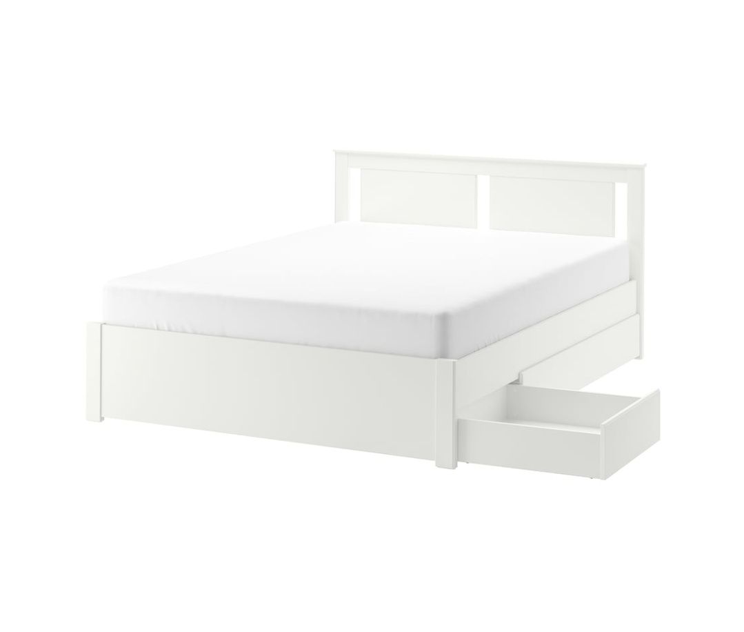 Cama de casal com 4 gavetões + estrado