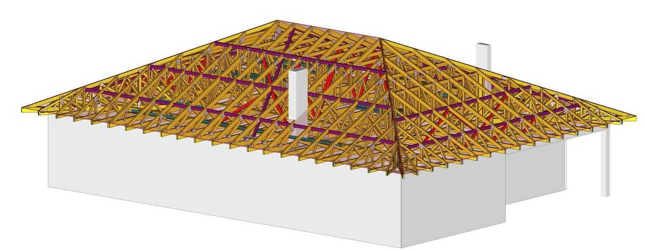Wiązary dachowe prefabrykaty dachowe projekt produkcja Zielona Góra