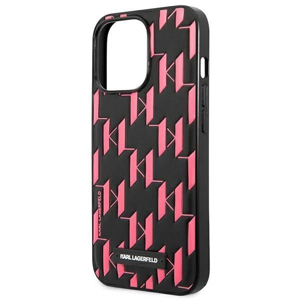 Etui Karl Lagerfeld Monogram Plaque do iPhone 13 6,1" różowe