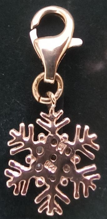 Srebrna zawieszka, charms śnieżynka do bransoletki