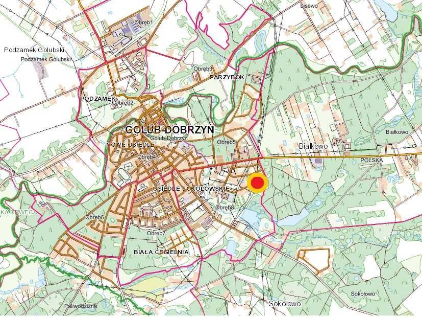 Golub-Dobrzyń,4000m2,w pobliżu projektowanej obwodnicy,VAT 23