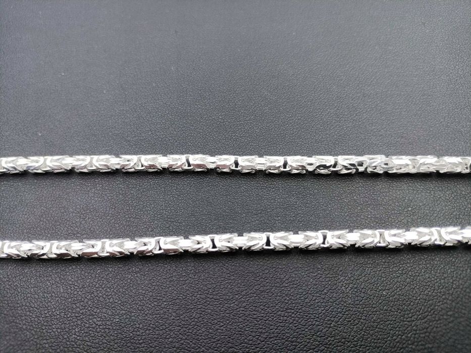 Srebrny Łańcuszek Królewski Bizantyjski 31,36G p925 50cm