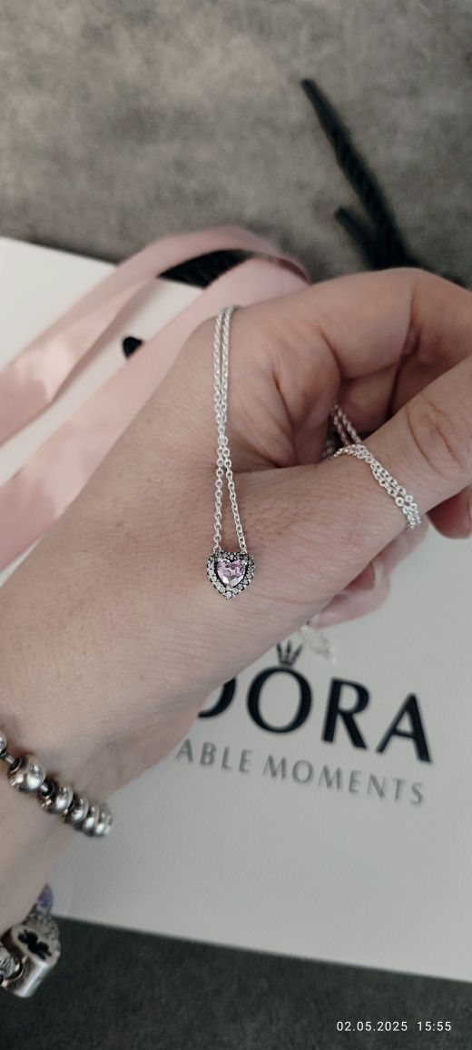 Пандора підвіска рожеве серце АКЦІЯ Pandora намисто