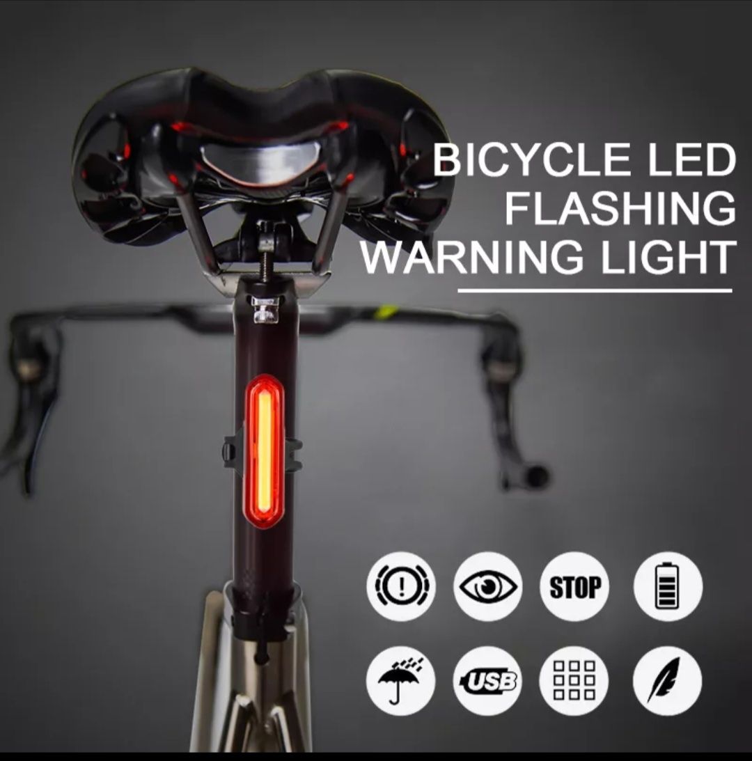 Lampka rowerowa tylna led ładowana z usb