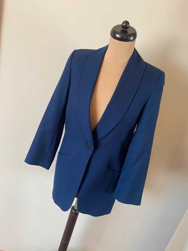 S m vistula marynarka zakiet welna wool granat jakosc blazer narzutka