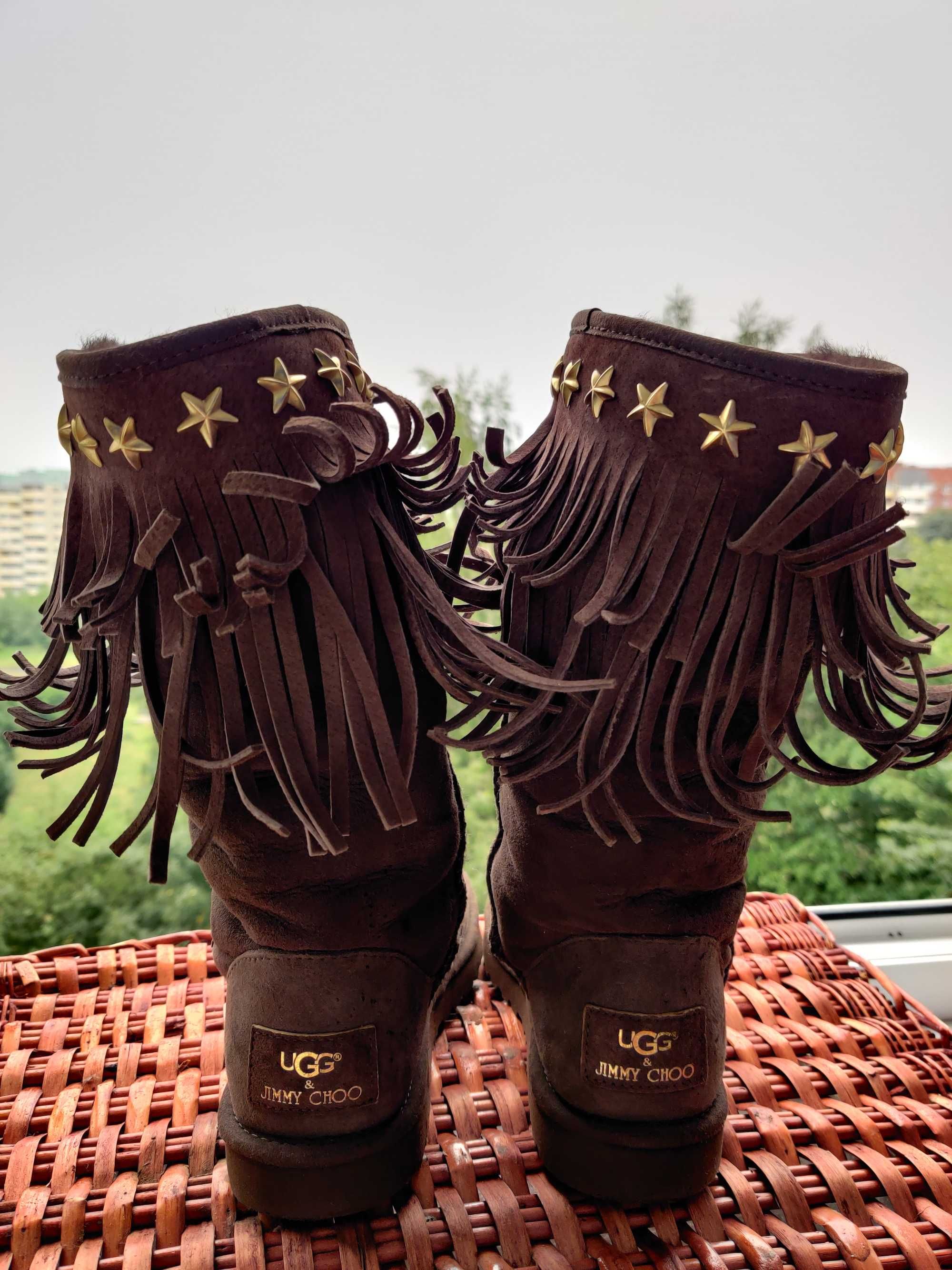 Сапоги UGG Jimmy Choo модель 3045 размер 36 замша цегейка