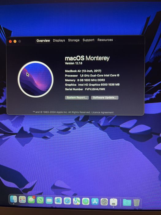 MacBook Air 13.3” 2017 - i5 / 8GB RAM / 1TB NVMe / Bateria nova