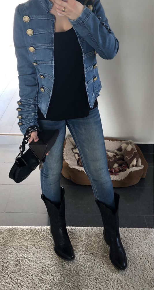 Jeansy rurki Zara zamki klasyczne denim Z1975 xs/34