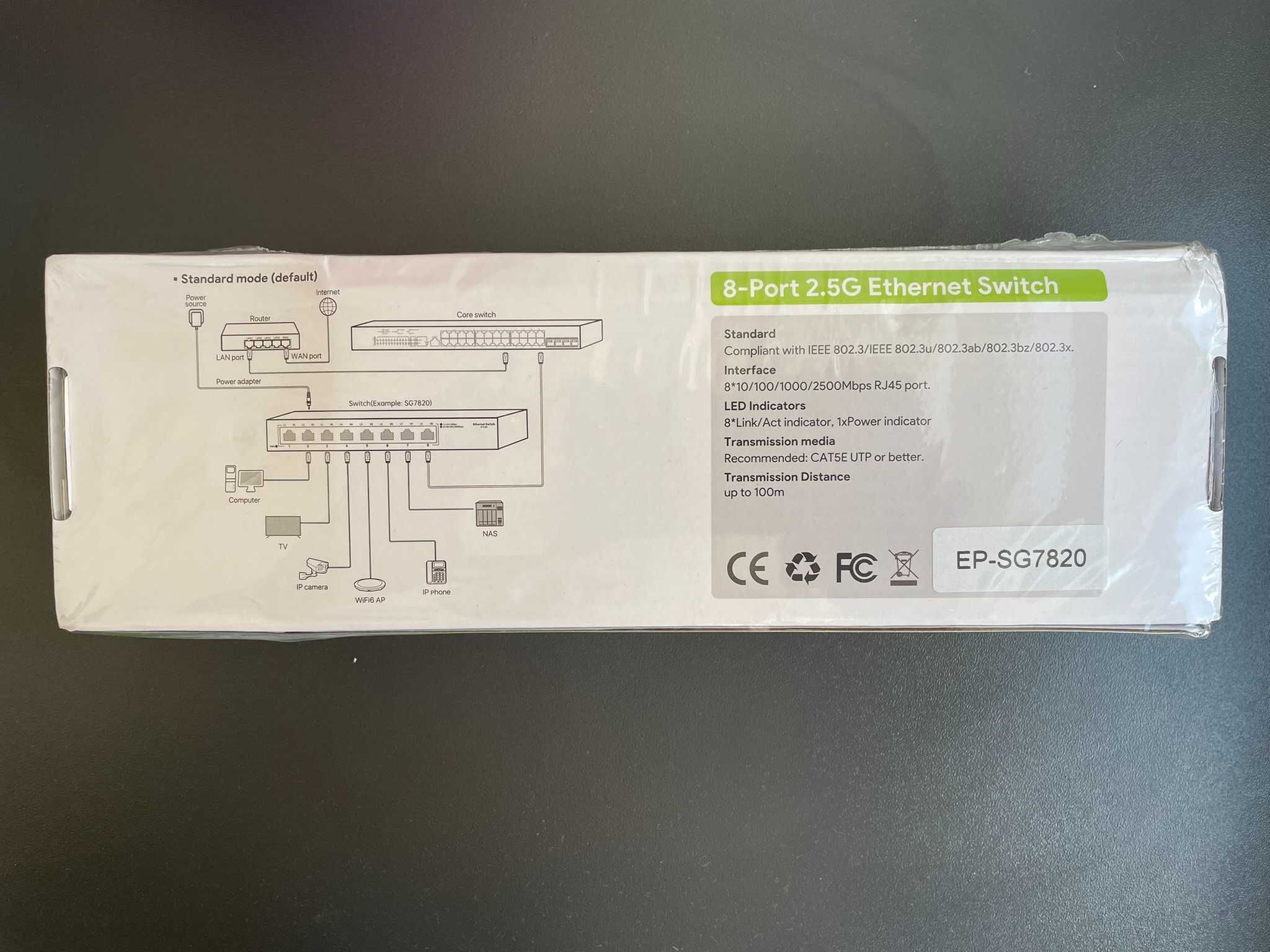 Сетевой коммутатор, свич - EDUP EP-SG7820 8-портовый, 2,5G, 40 Гбит/с