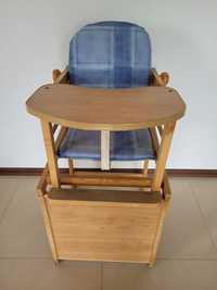 Krzesełko do karmienia drewniane 3 w 1
