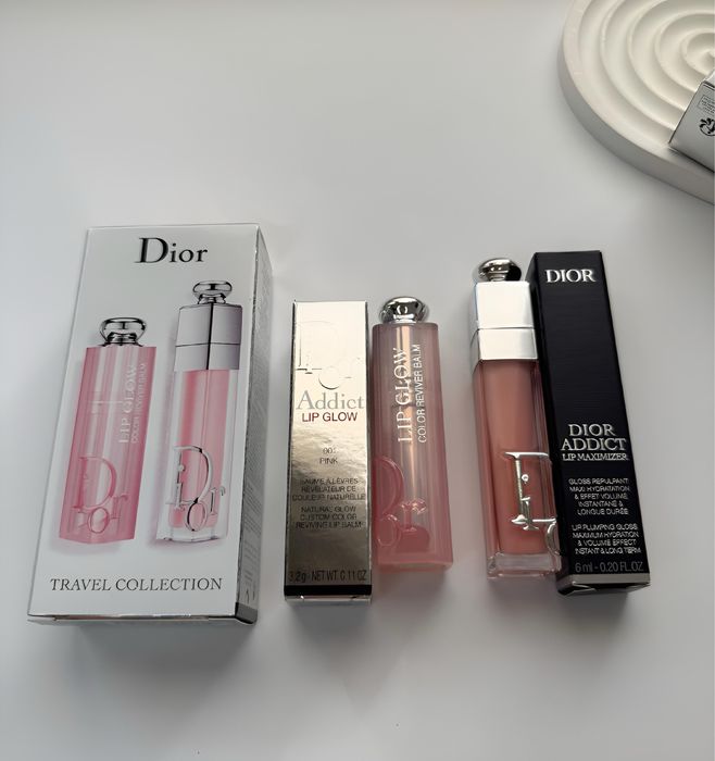 Набір Dior блиск та бальзам 001 pink