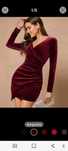 Vestido curto de veludo bordeaux- novo!