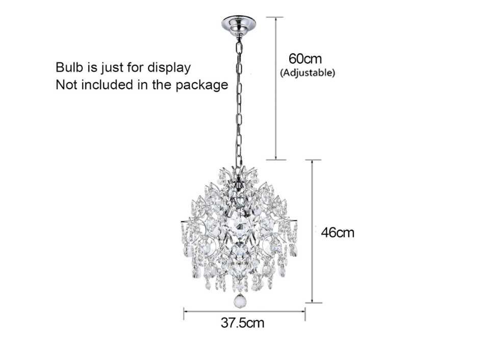 A1A9 Nowoczesny kryształowy żyrandol 3kryształowe abażury sufitowe