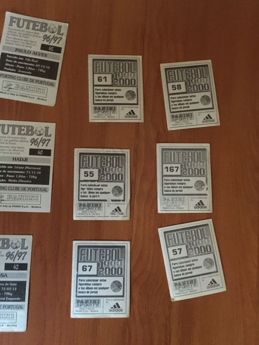 Cromos autocolantes panini ano 97/97/2000