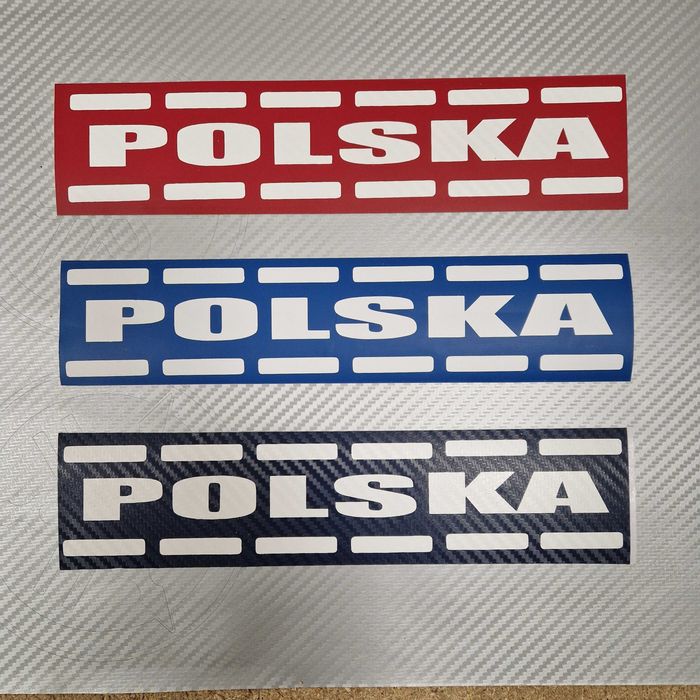 Naklejka POLSKA na szybę motocykl 25 cm x 6 cm