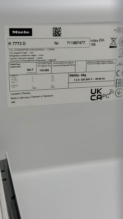 Комплект холодильник K7773D морозильна камера FNS7794E з льодогенер.