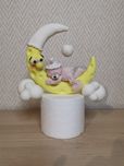 Miś księżyc Chmurki  na tort z masy cukrowej