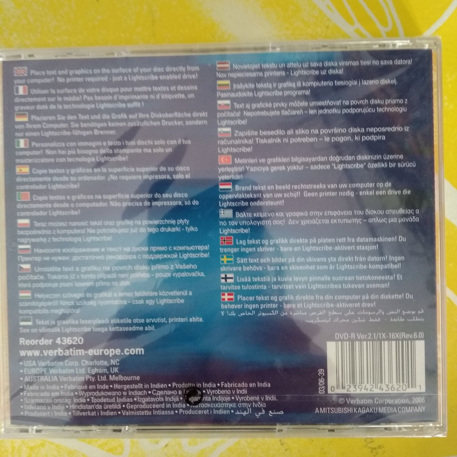Płyta Verbatim lightscribe DVD-R