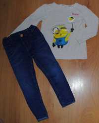 20->zest. mega jegginsy RIVER ISLAND i bluzka H&M minionki 98/104 2-4Y