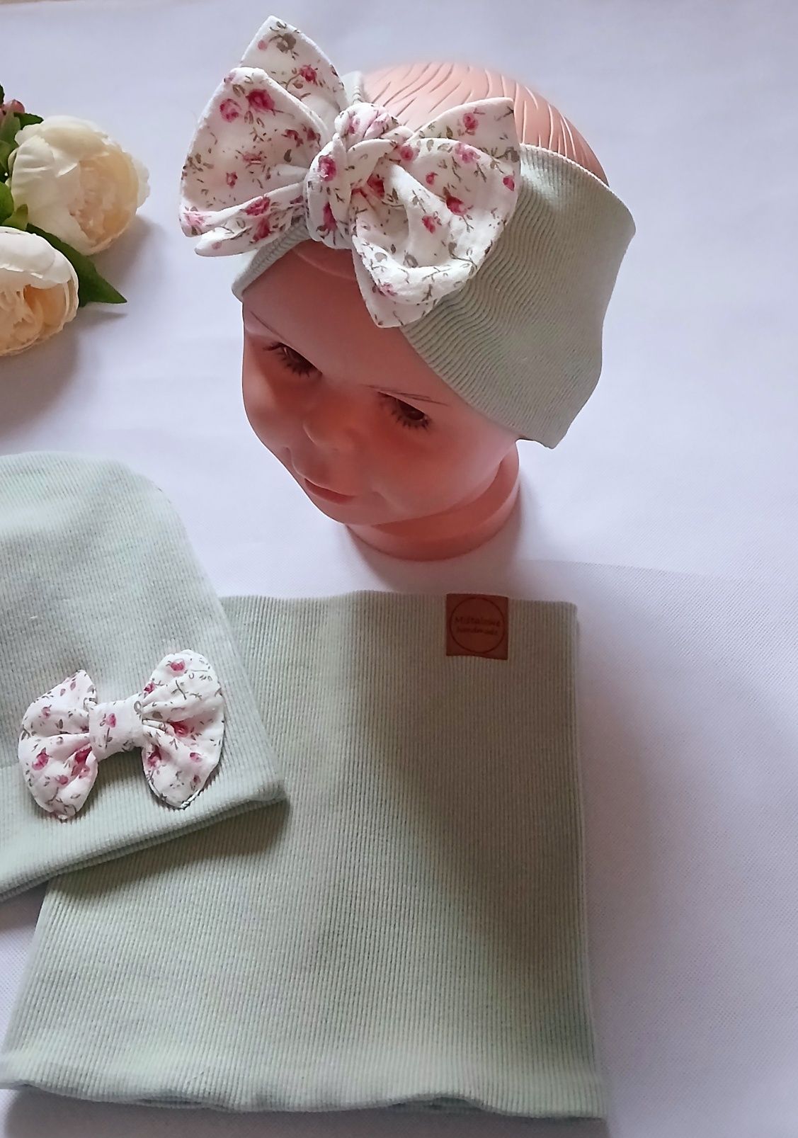 Czapka komin I opaska handmade