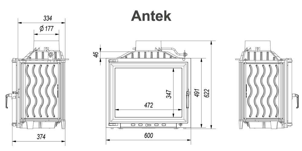 Камінна топка Kratki Antek  10kw (БЕЗПЛАТНА ДОСТАВКА)