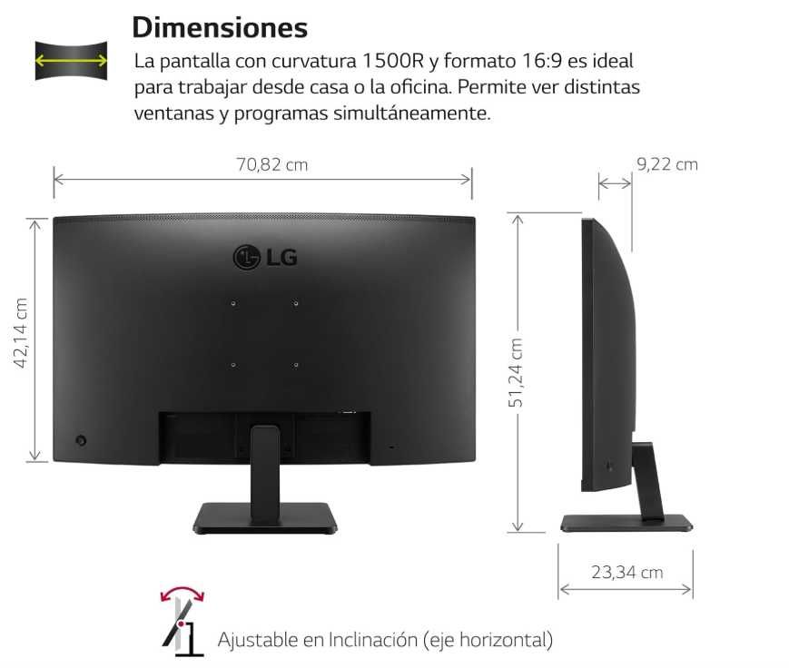 LG 32MR50C-B 32" 100 Hz curved FHD monitor / monitor curvo