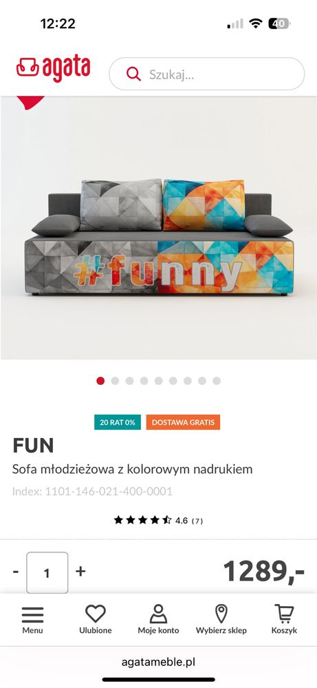 Sofa młodzieżowa + zestaw mebli z biurkiem