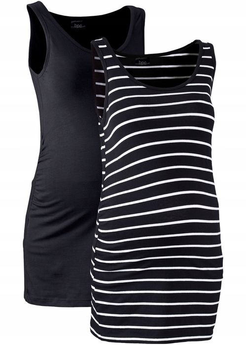 B.P.C 2-pak topów ciążowych z marszczeniem bawełnianych ^36/38