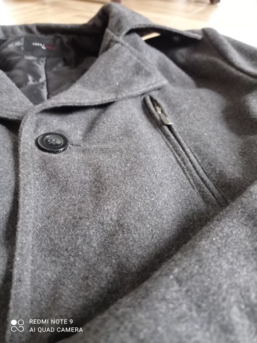 Płaszcz męski wełniany Carry XXL XL szary trencz