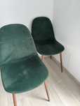 Conjunto de 5 cadeiras de veludo verde