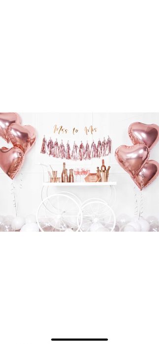 Balon foliowy SERCE PartyDeco rose gold ślub, wesele, walentynki