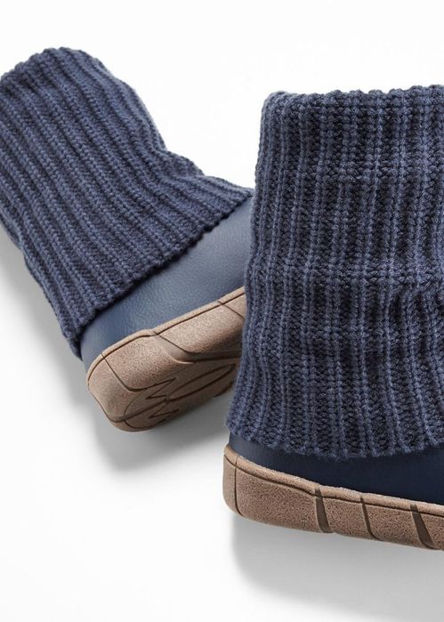 B.P.C kozaki ze skóry naturalnej ze skarpetową cholewką granatowe 41.